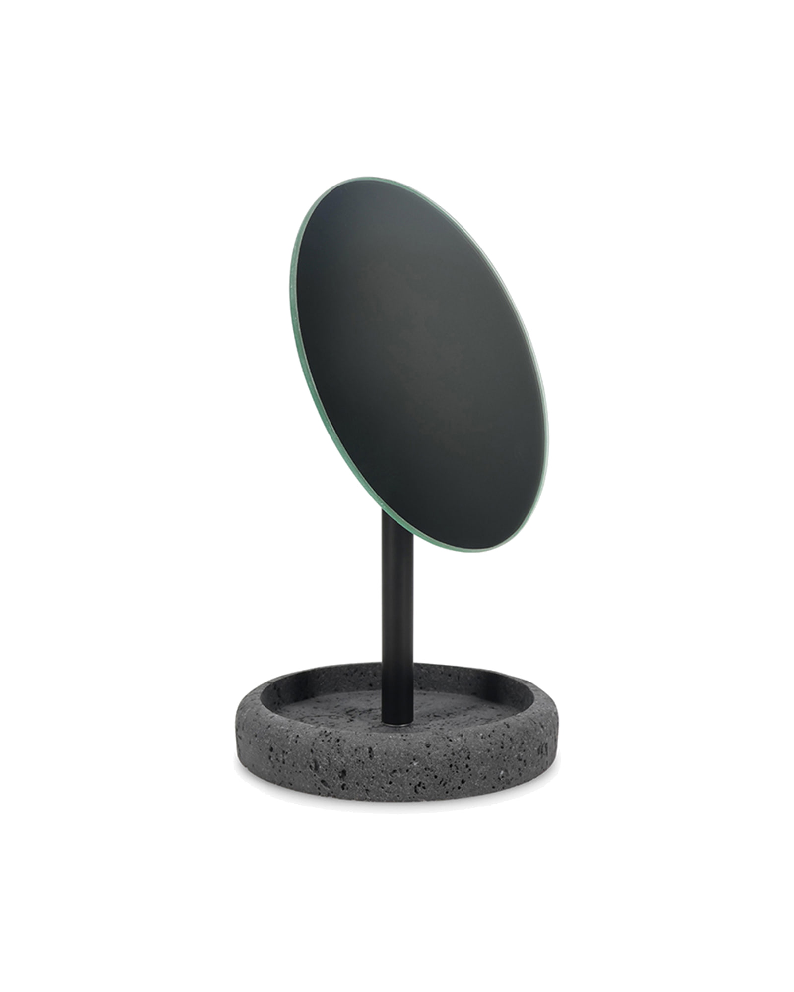Suds Spiegel mit Ständer, mit Ständer Anthrazitgrau, Ø 13 cm, H 23 cm, Ansicht 1