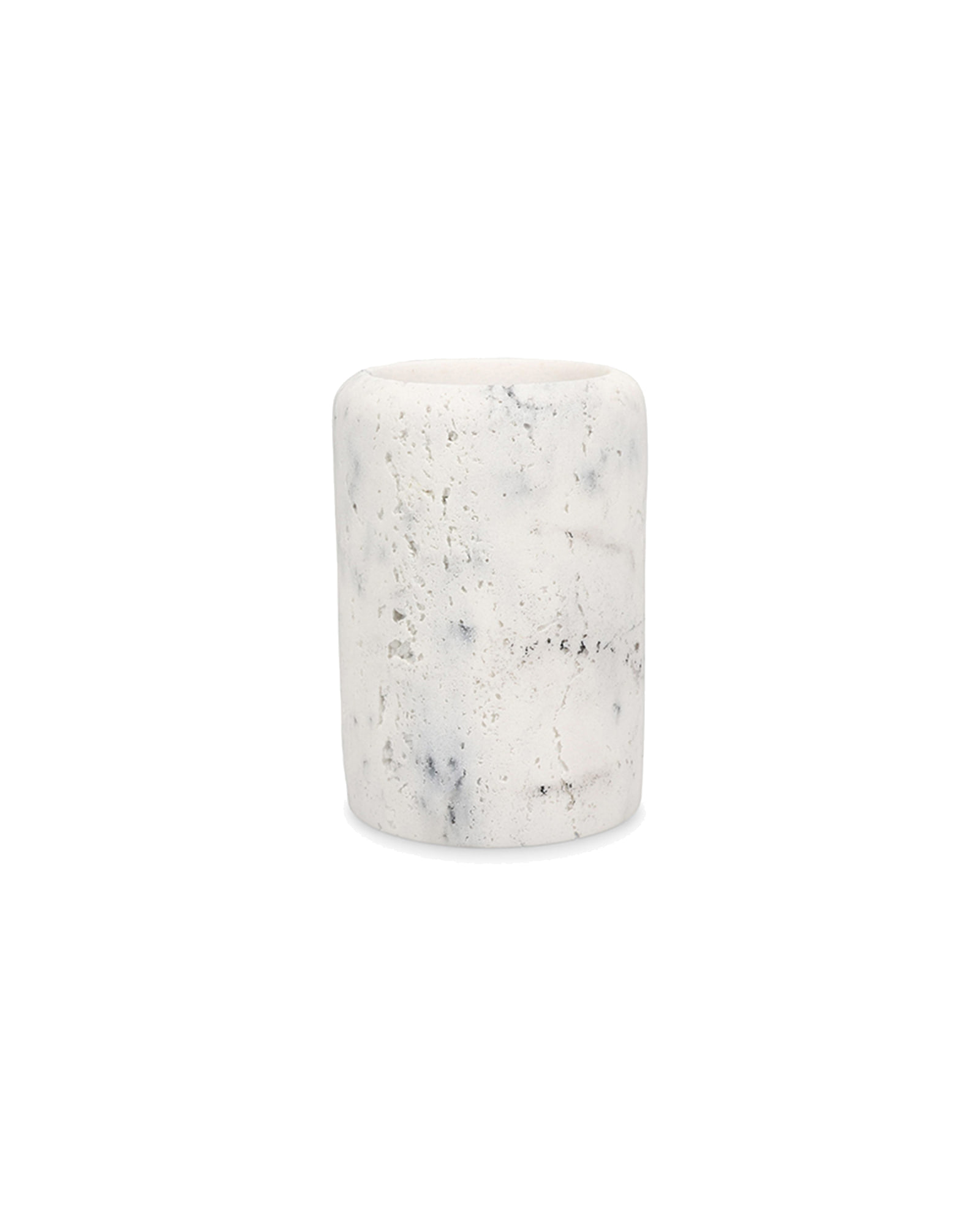 Suds Zahnbürstenhalter aus Polyresin, Marmor Weiß, Ø 7 cm, H 10,5 cm
