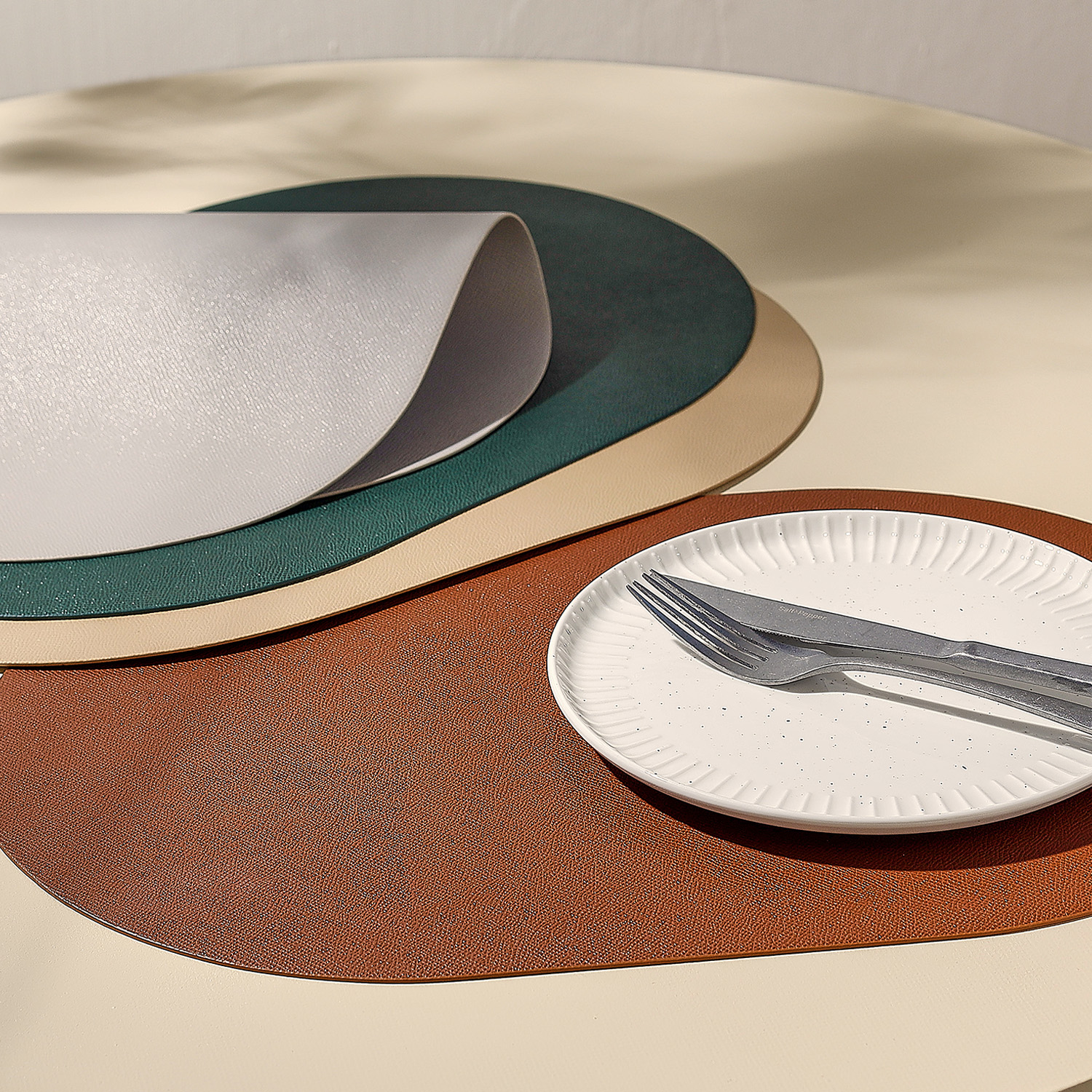 Tabletop Platzset, oval Grün, 45 × 30 cm, Ansicht 4