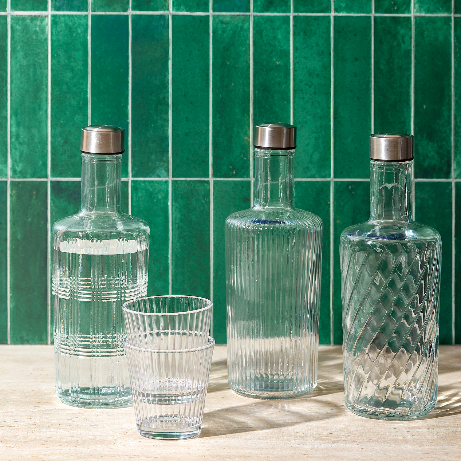 Tap Karaffe aus Glas mit Verschluss, mit Verschluss Wave, 1,1 l, Ansicht 6
