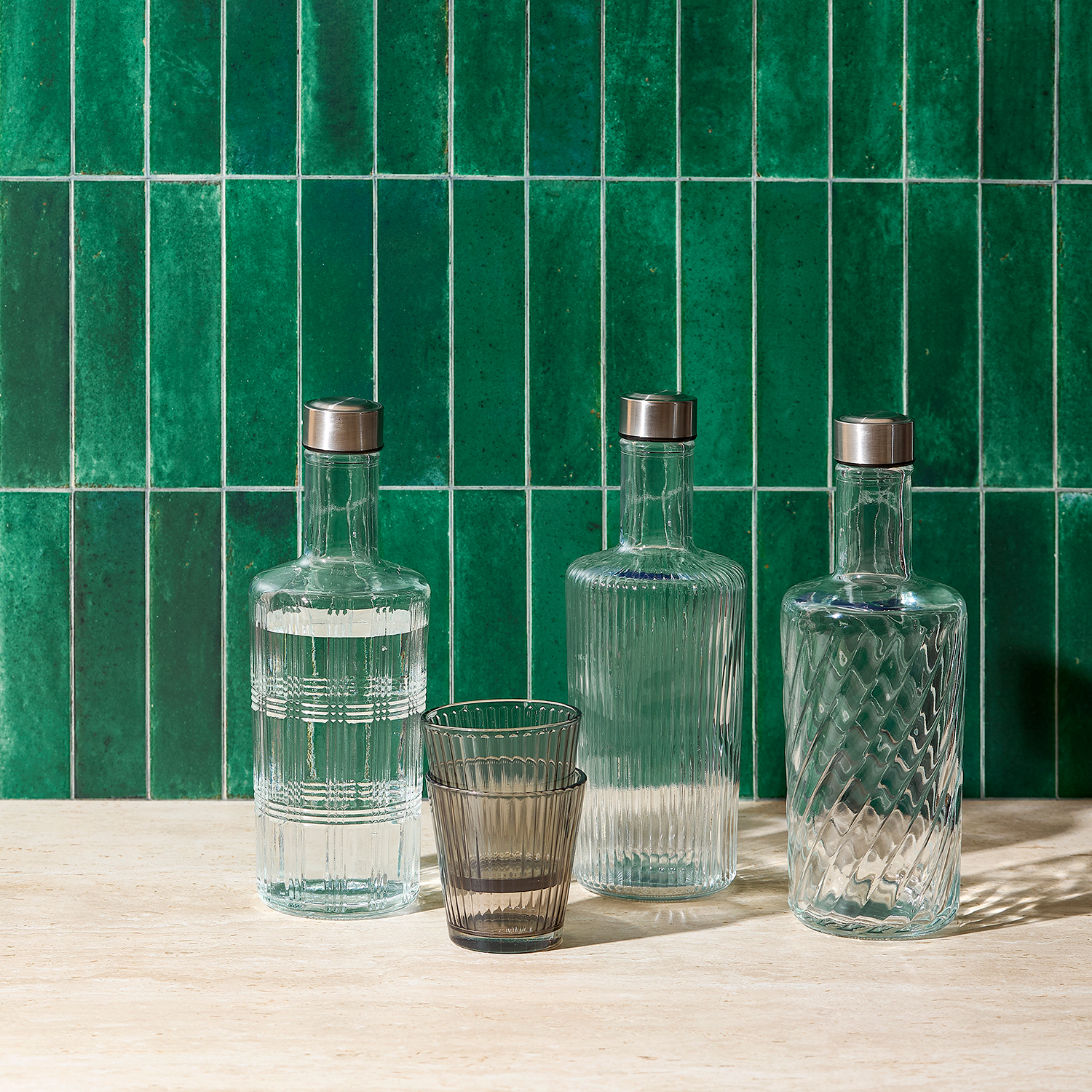 Tap Karaffe aus Glas mit Verschluss, mit Verschluss quadratisch, 1,1 l, Ansicht 5