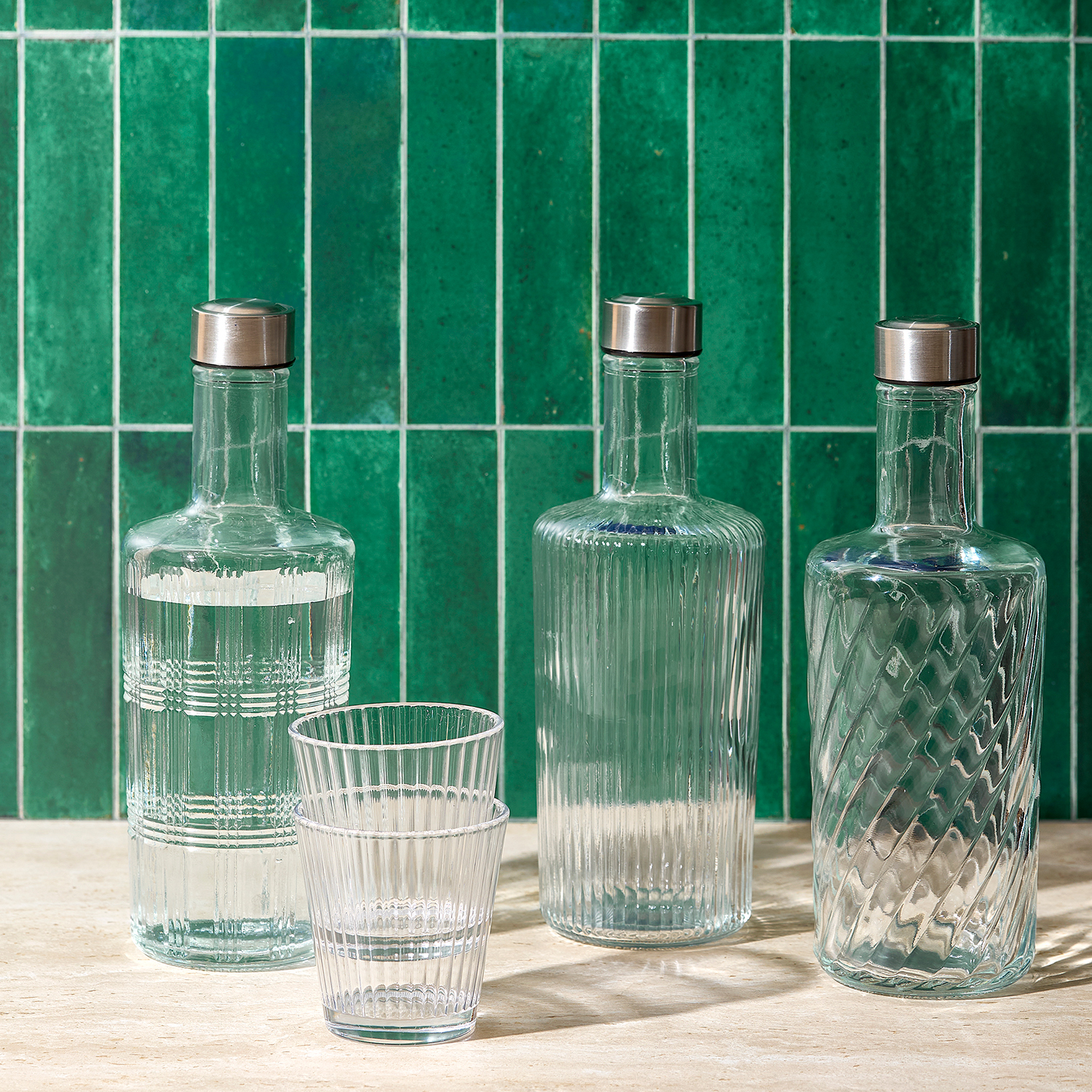 Tap Karaffe aus Glas mit Verschluss, mit Verschluss quadratisch, 1,1 l, Ansicht 6