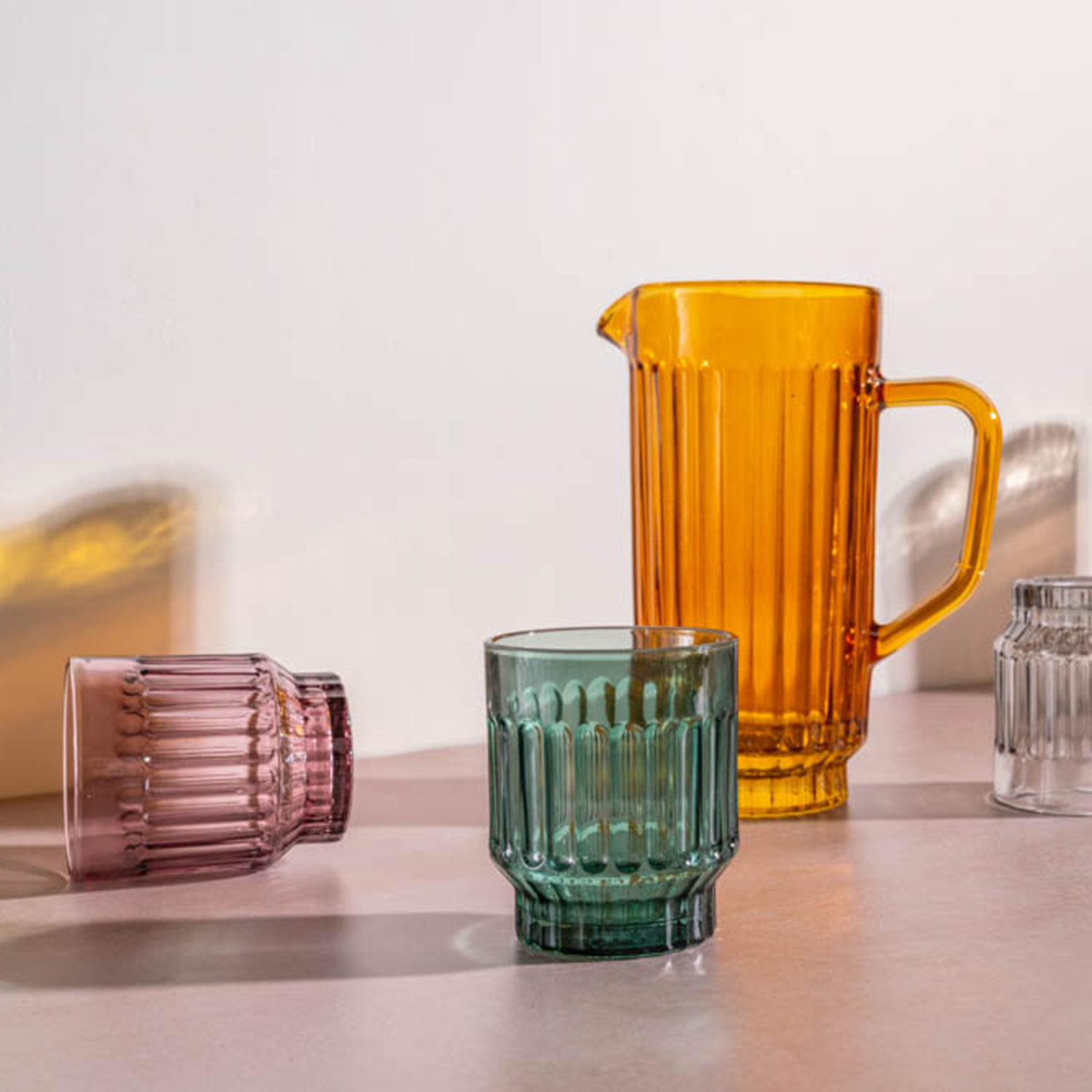 Tone Trinkglas aus durchgefärbtem Glas, Rosa, 300 ml, Ansicht 5