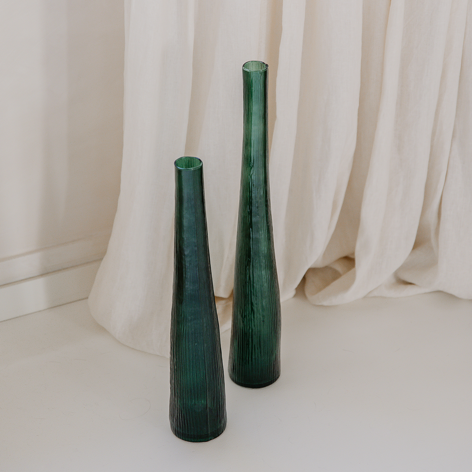 Twig Vase aus Glas, Dunkelgrün, Ø 9 cm, H 59 cm, Ansicht 3