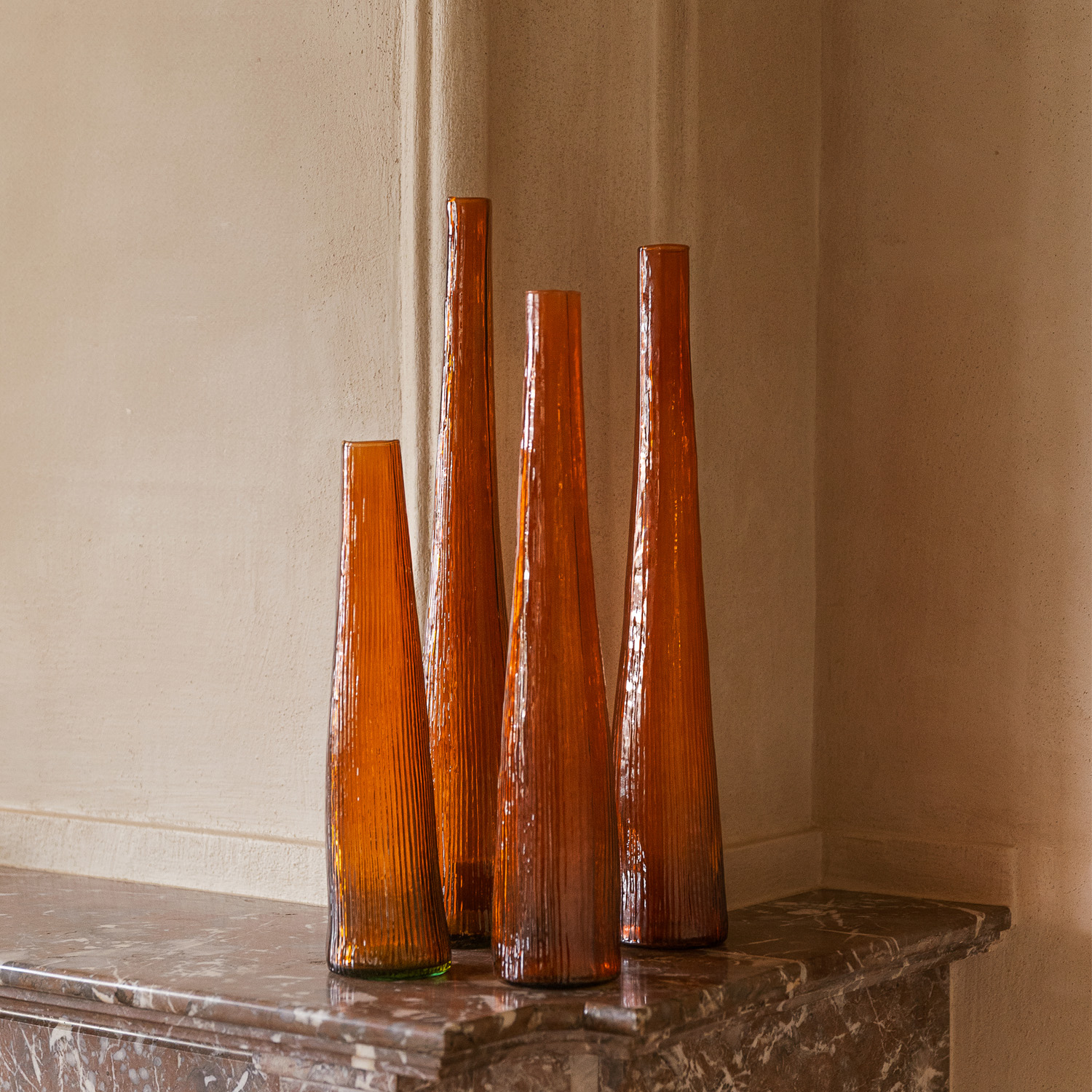 Twig Vase aus Glas, Orange, Ø 9 cm, H 59 cm, Ansicht 2