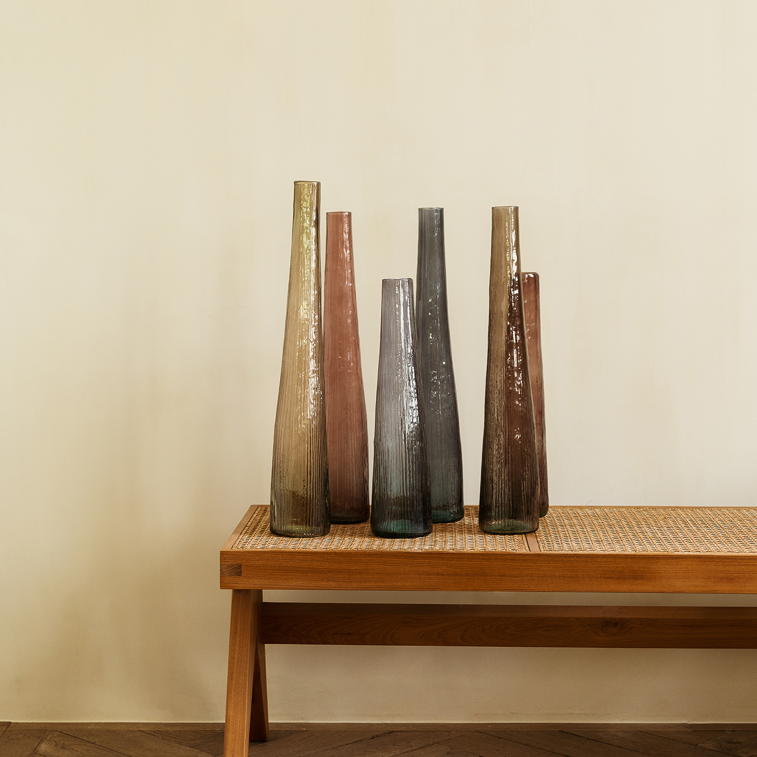 Twig Vase aus Glas, Braun, Ø 9 cm, H 40 cm, Ansicht 2