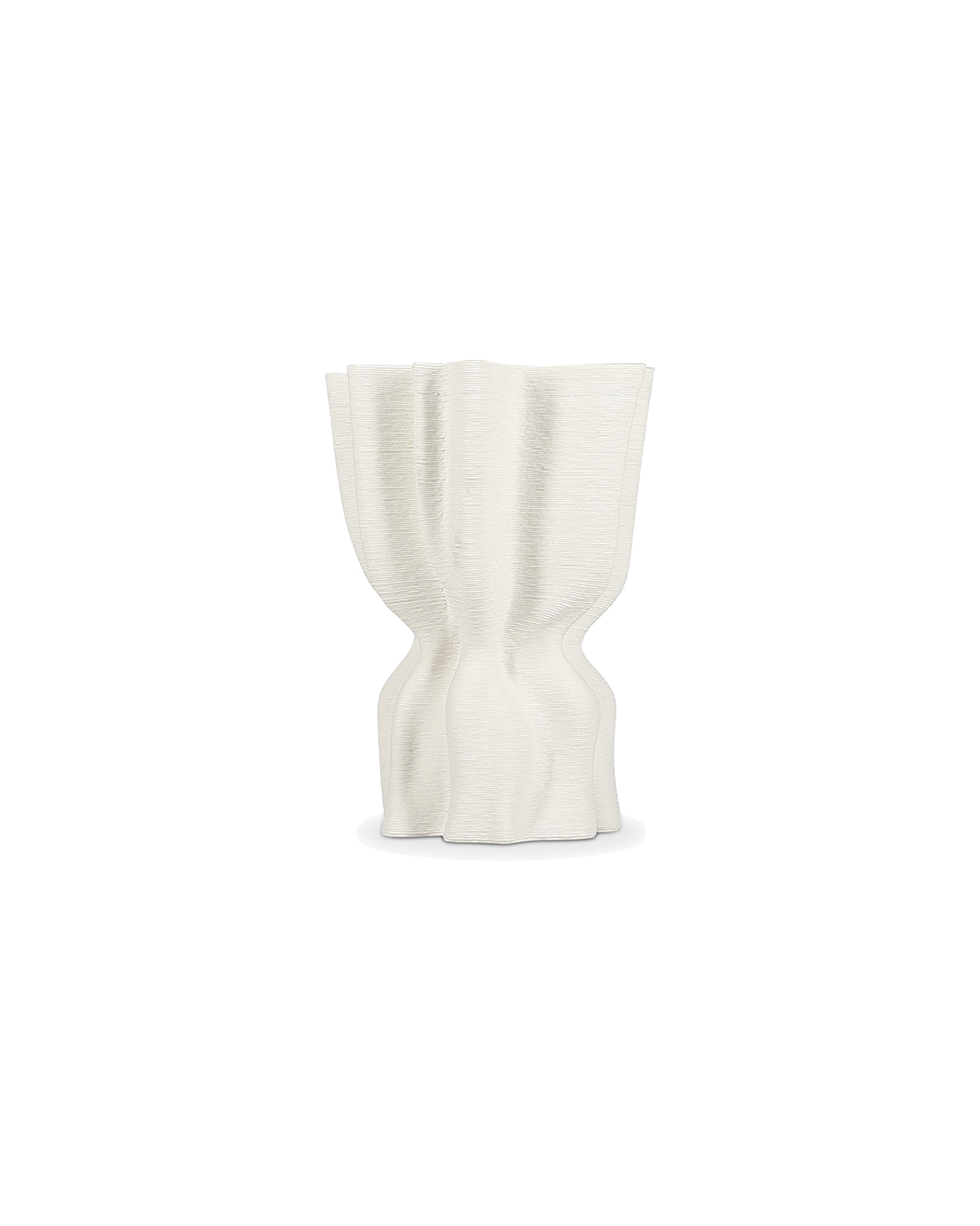 Vea Vase aus Steinzeug, drapiert Weiß, 17 × 13,5 cm, H 22 cm, Ansicht 1