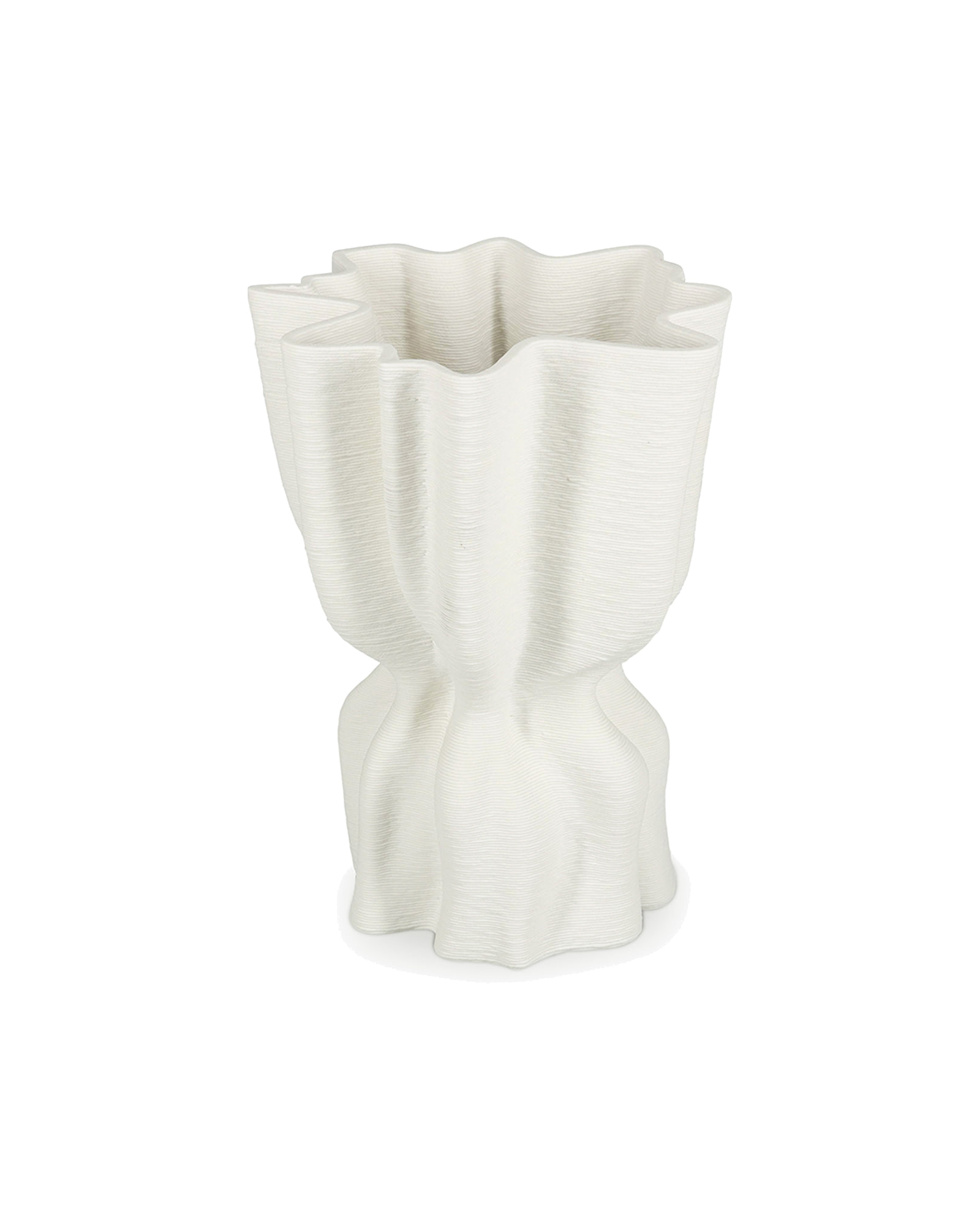 Vea Vase aus Steinzeug, drapiert Weiß, 17 × 13,5 cm, H 22 cm, Ansicht 2