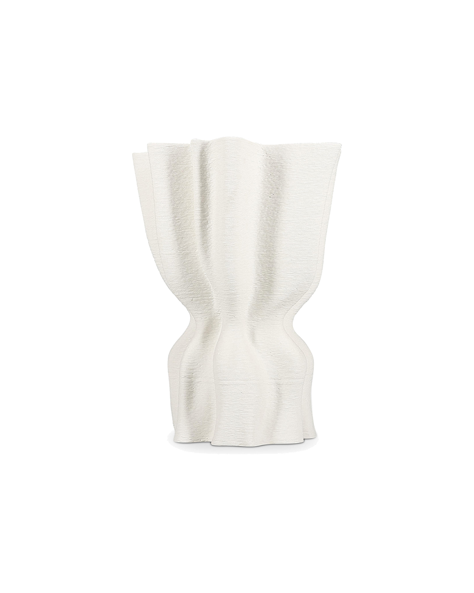Vea Vase aus Steinzeug, drapiert Weiß, 22 × 17,5 cm, H 29 cm, Ansicht 1
