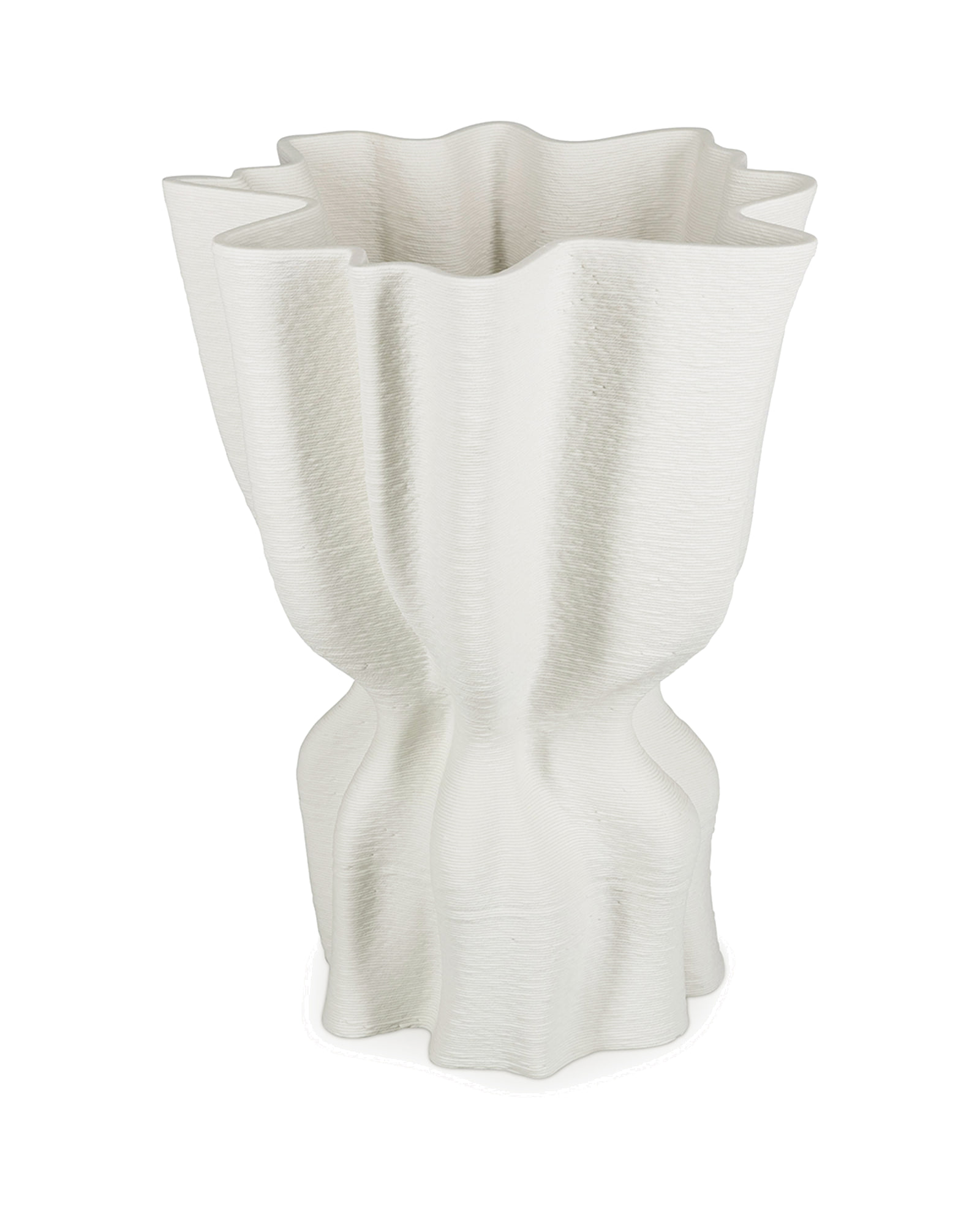 Vea Vase aus Steinzeug, drapiert Weiß, 22 × 17,5 cm, H 29 cm, Ansicht 2