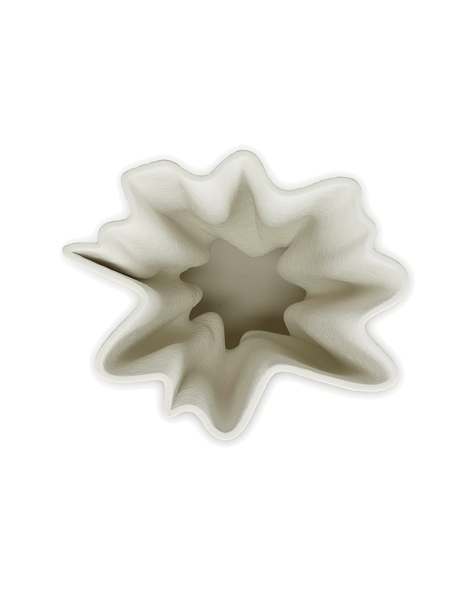 Vea Vase aus Steinzeug, drapiert Weiß, 22 × 17,5 cm, H 29 cm, Ansicht 3