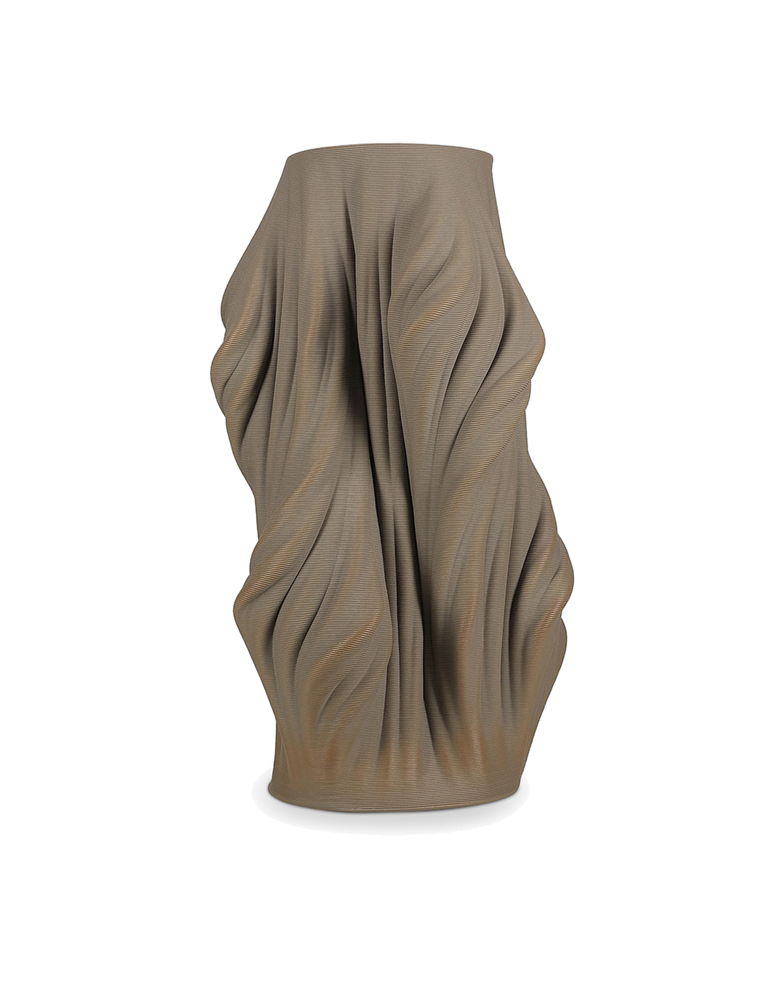 Vea Vase aus Steinzeug, satiniert Braun, 22,5 × 22,5 cm, H 37 cm, Ansicht 1