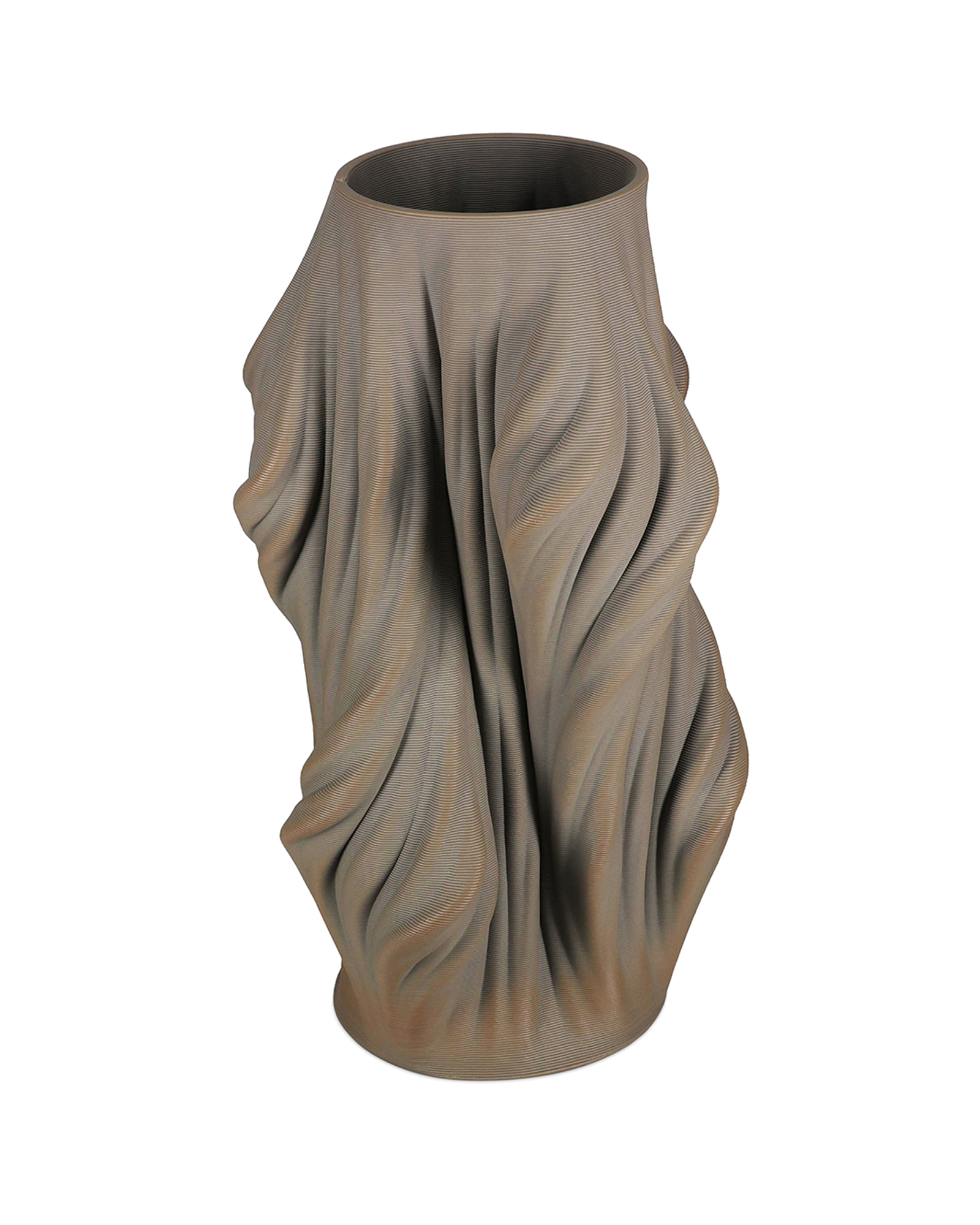 Vea Vase aus Steinzeug, satiniert Braun, 22,5 × 22,5 cm, H 37 cm, Ansicht 2