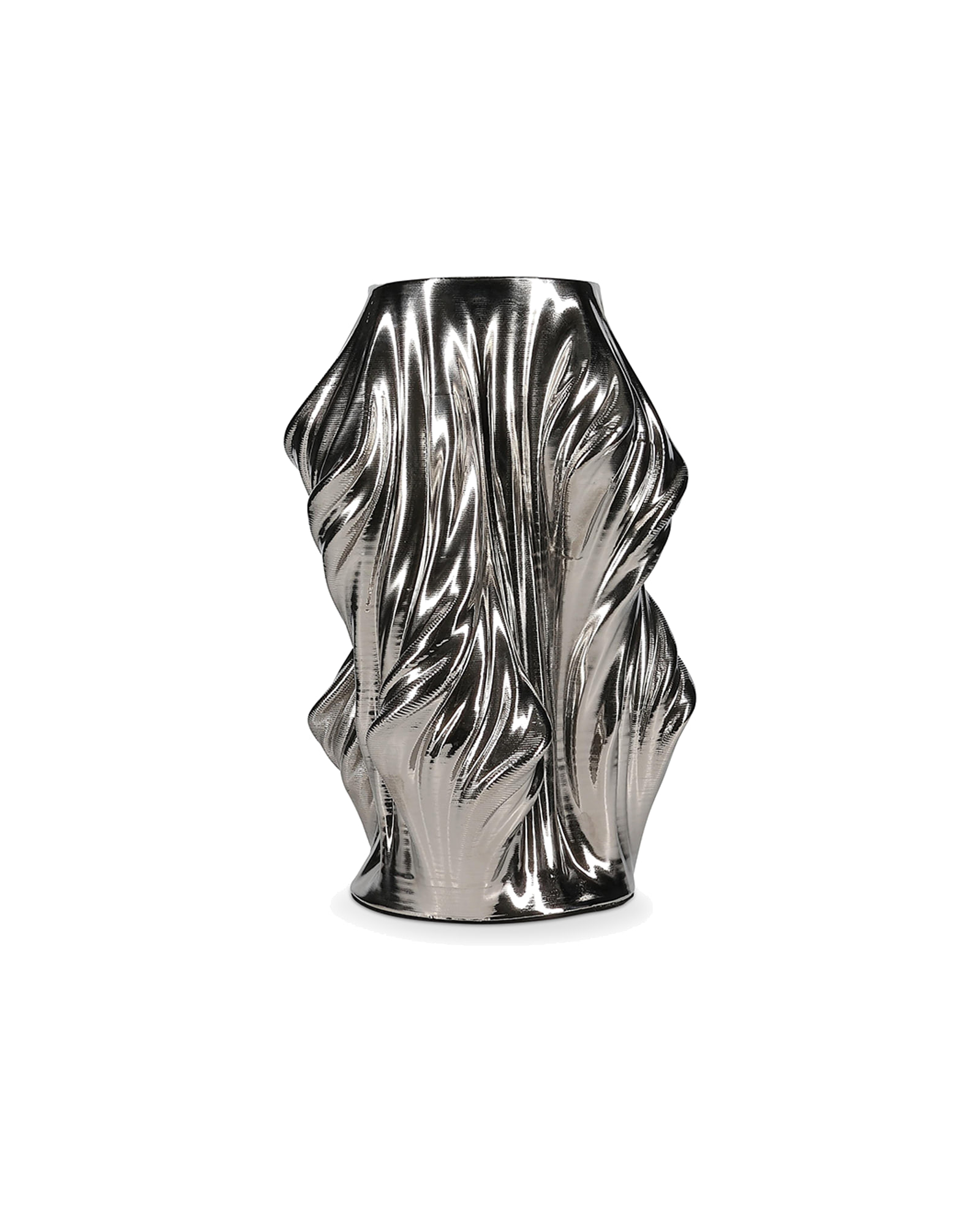 Vea Vase aus Steinzeug, satiniert Silber, 20 × 20 cm, H 28,5 cm, Ansicht 1