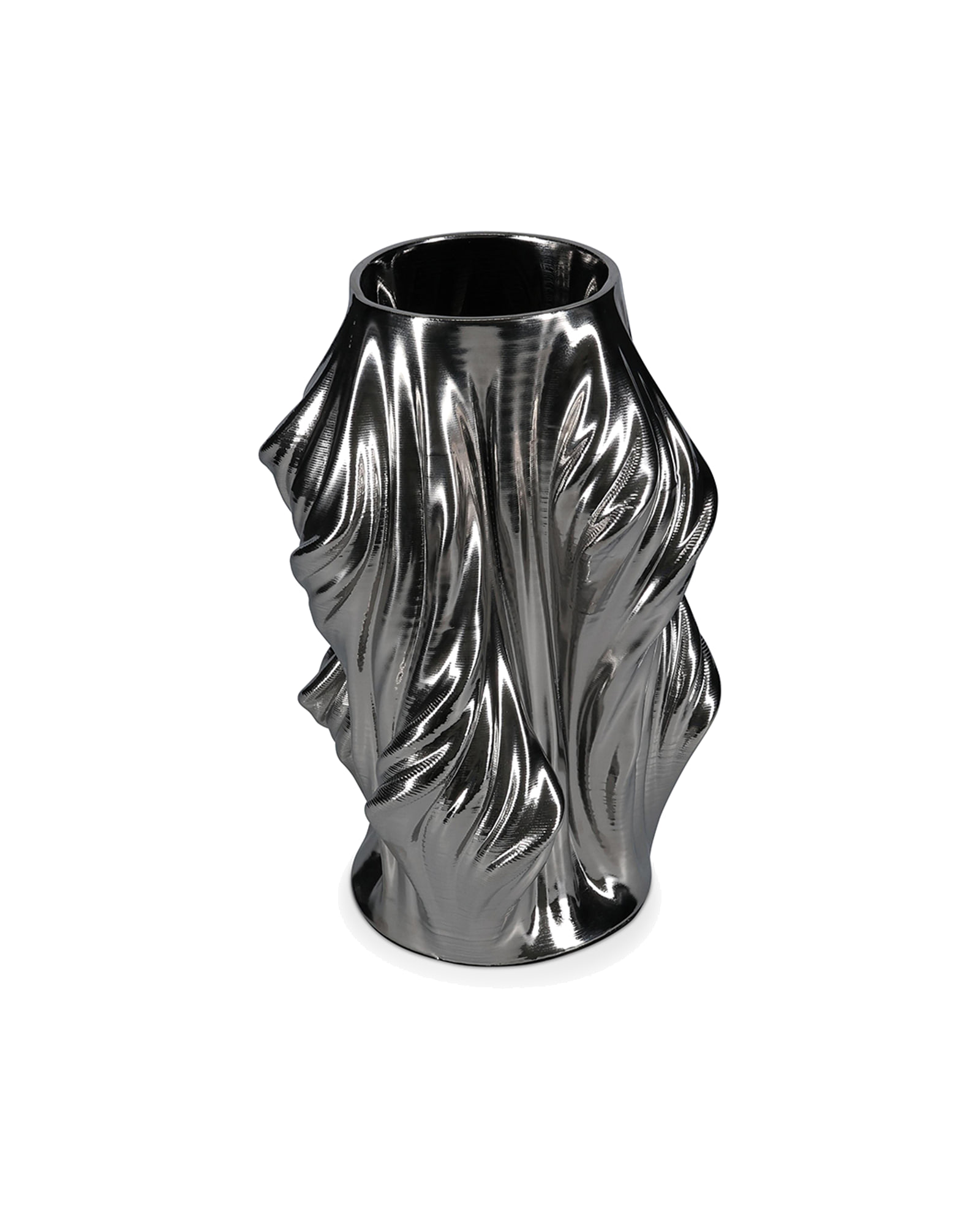 Vea Vase aus Steinzeug, satiniert Silber, 20 × 20 cm, H 28,5 cm, Ansicht 2