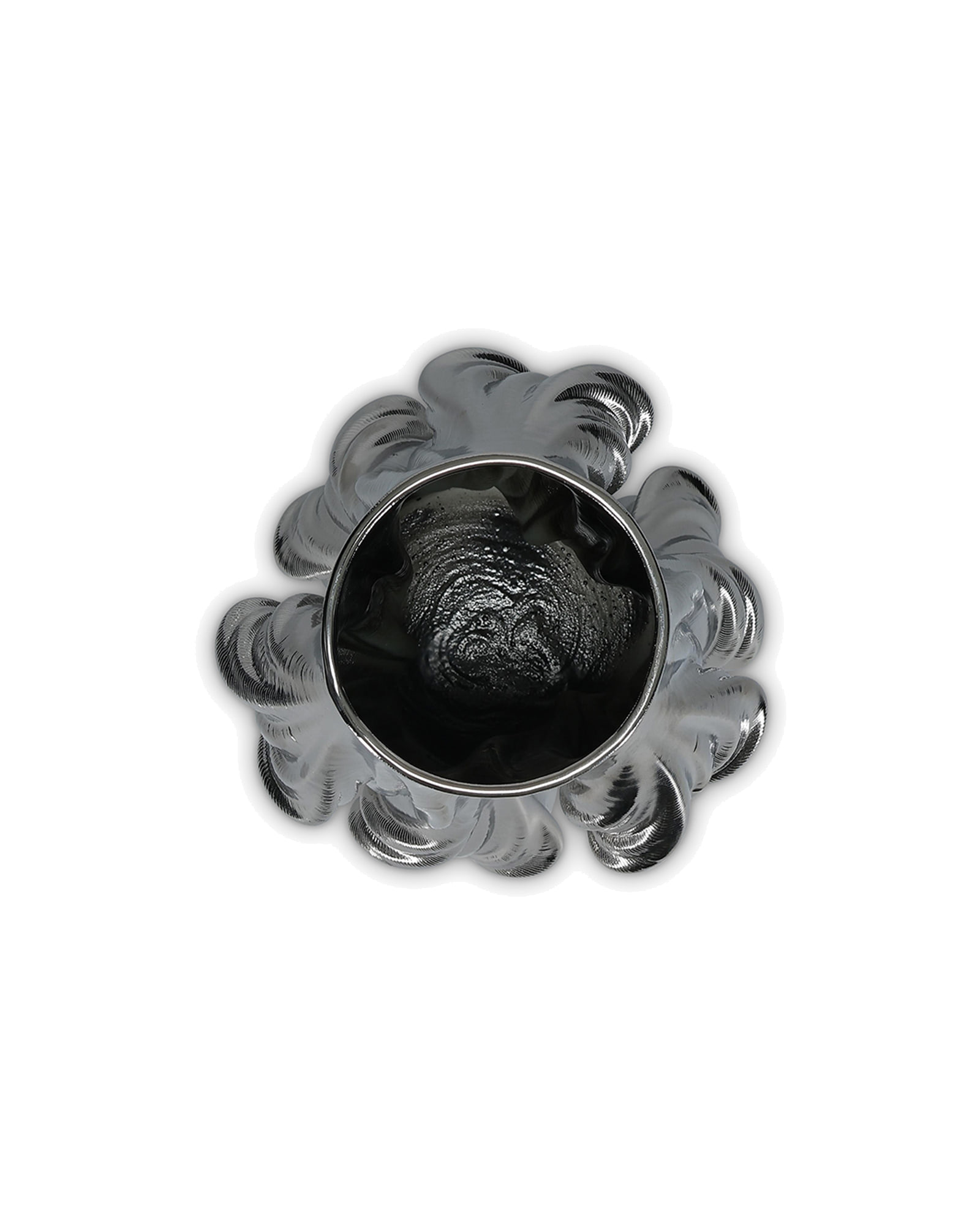 Vea Vase aus Steinzeug, satiniert Silber, 20 × 20 cm, H 28,5 cm, Ansicht 3
