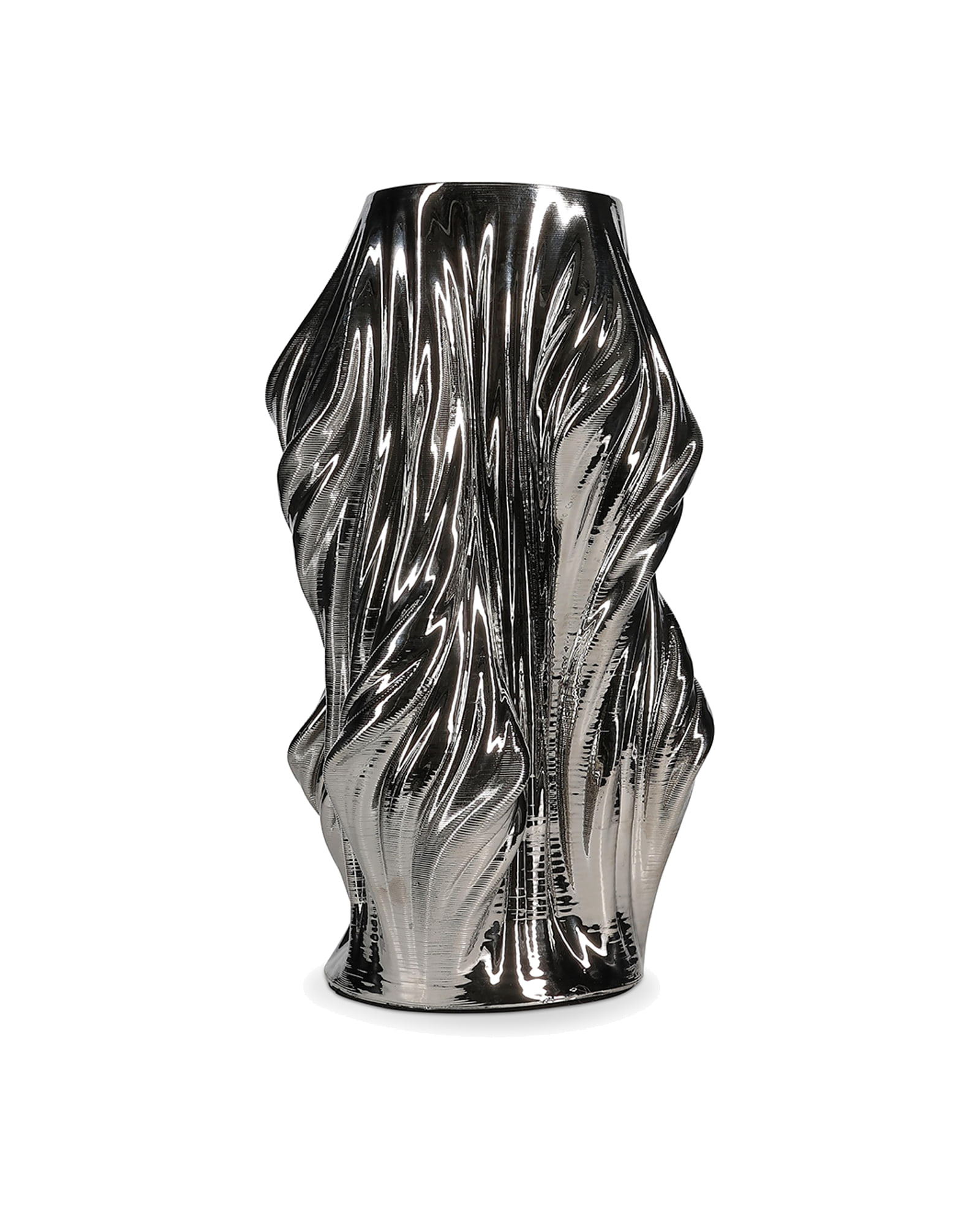 Vea Vase aus Steinzeug, satiniert Silber, 22,5 × 22,5 cm, H 37 cm, Ansicht 1