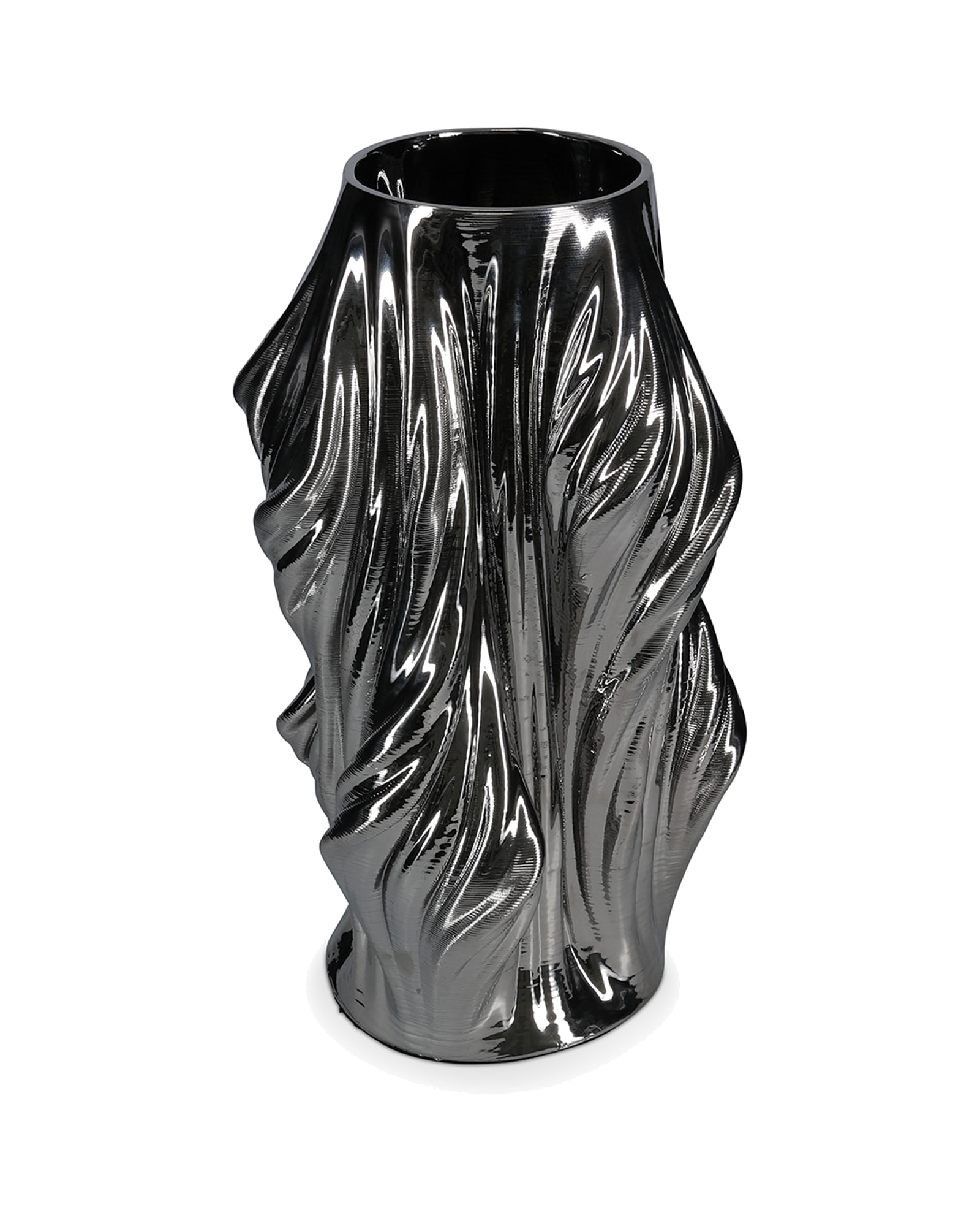 Vea Vase aus Steinzeug, satiniert Silber, 22,5 × 22,5 cm, H 37 cm, Ansicht 2