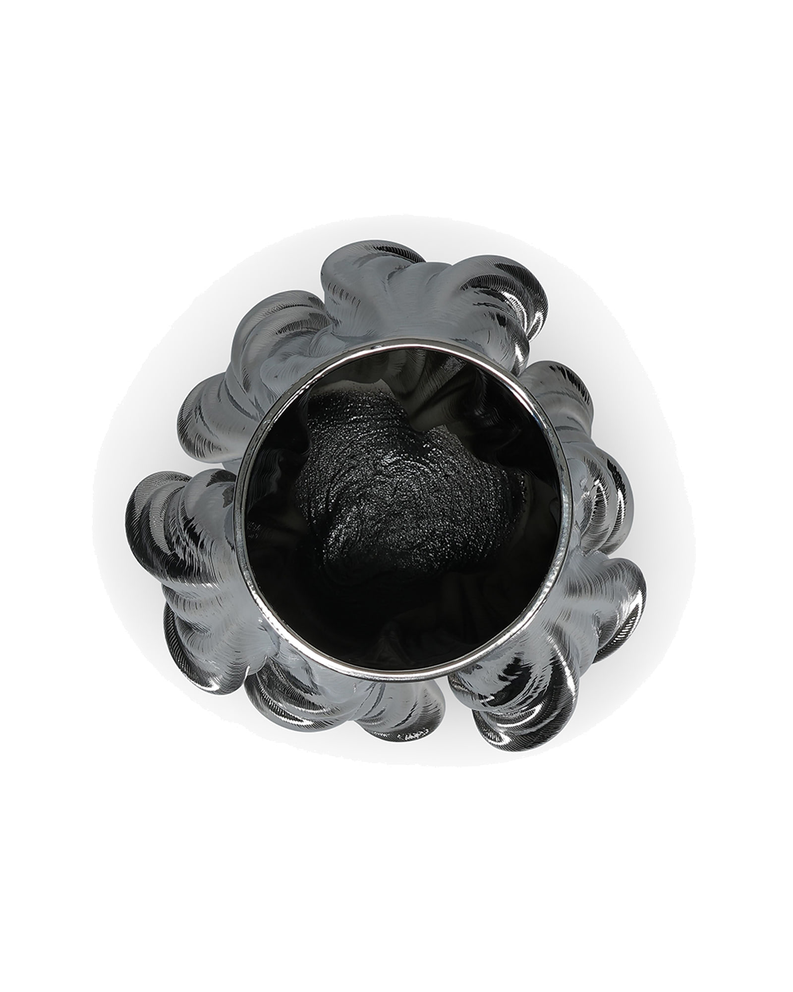 Vea Vase aus Steinzeug, satiniert Silber, 22,5 × 22,5 cm, H 37 cm, Ansicht 3