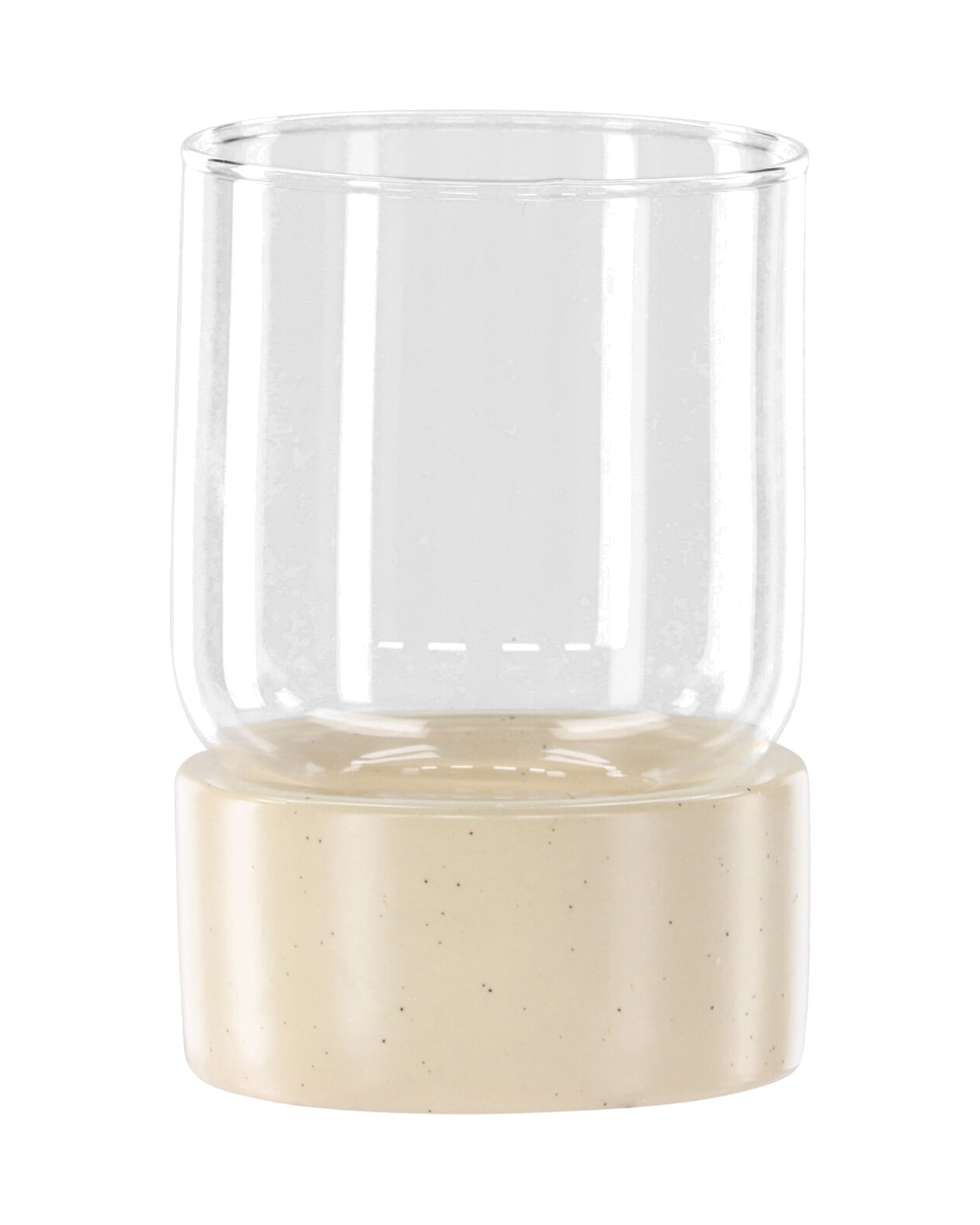 Vica Windlicht aus Glas mit Sockel aus Steinzeug