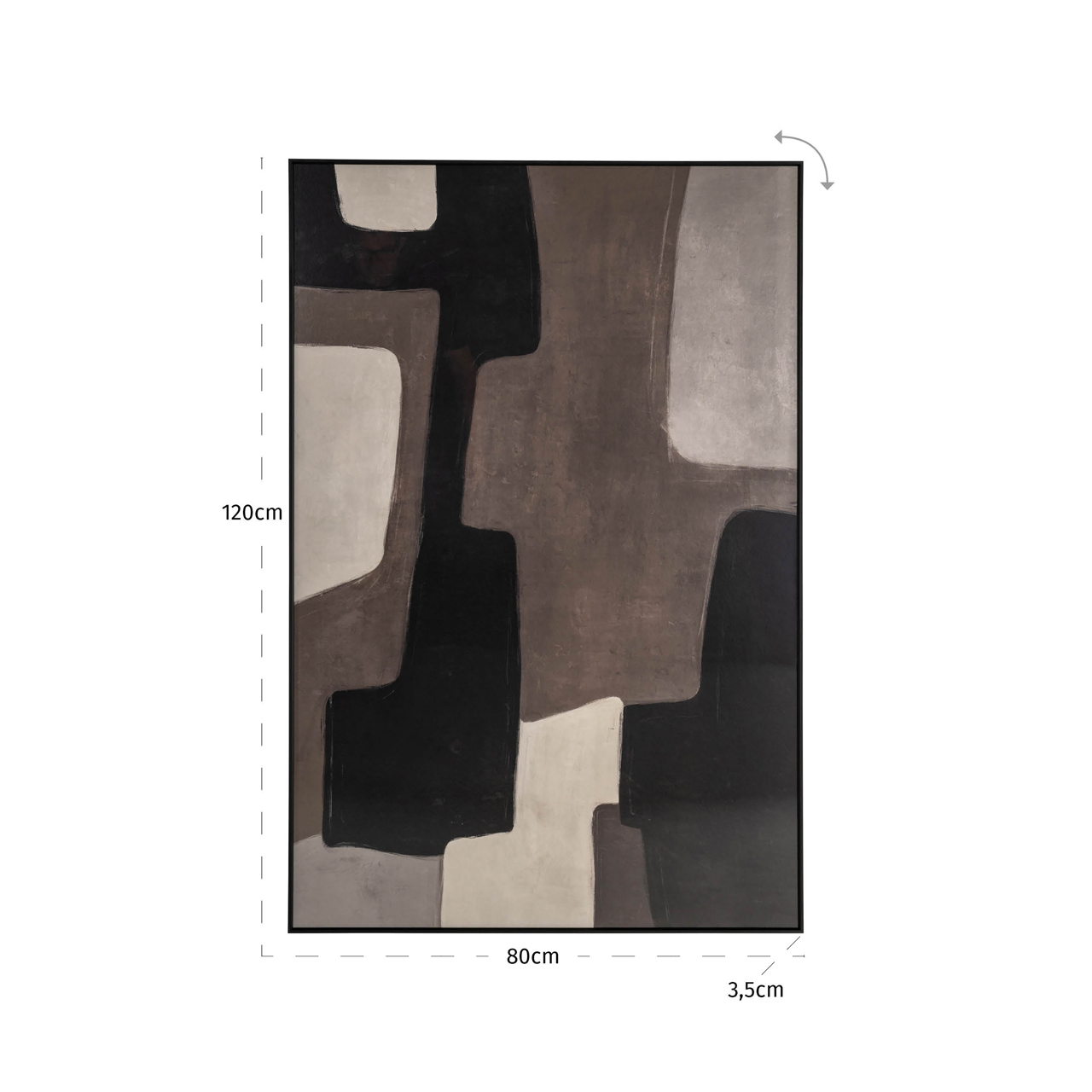 Wandbild Mirage, Braun, links von Richmond Interiors, Maßzeichnung 8