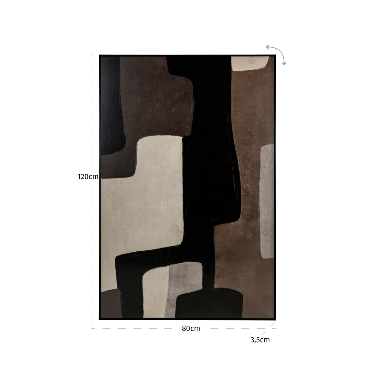 Wandbild Mirage, Braun, rechts von Richmond Interiors, Maßzeichnung 8