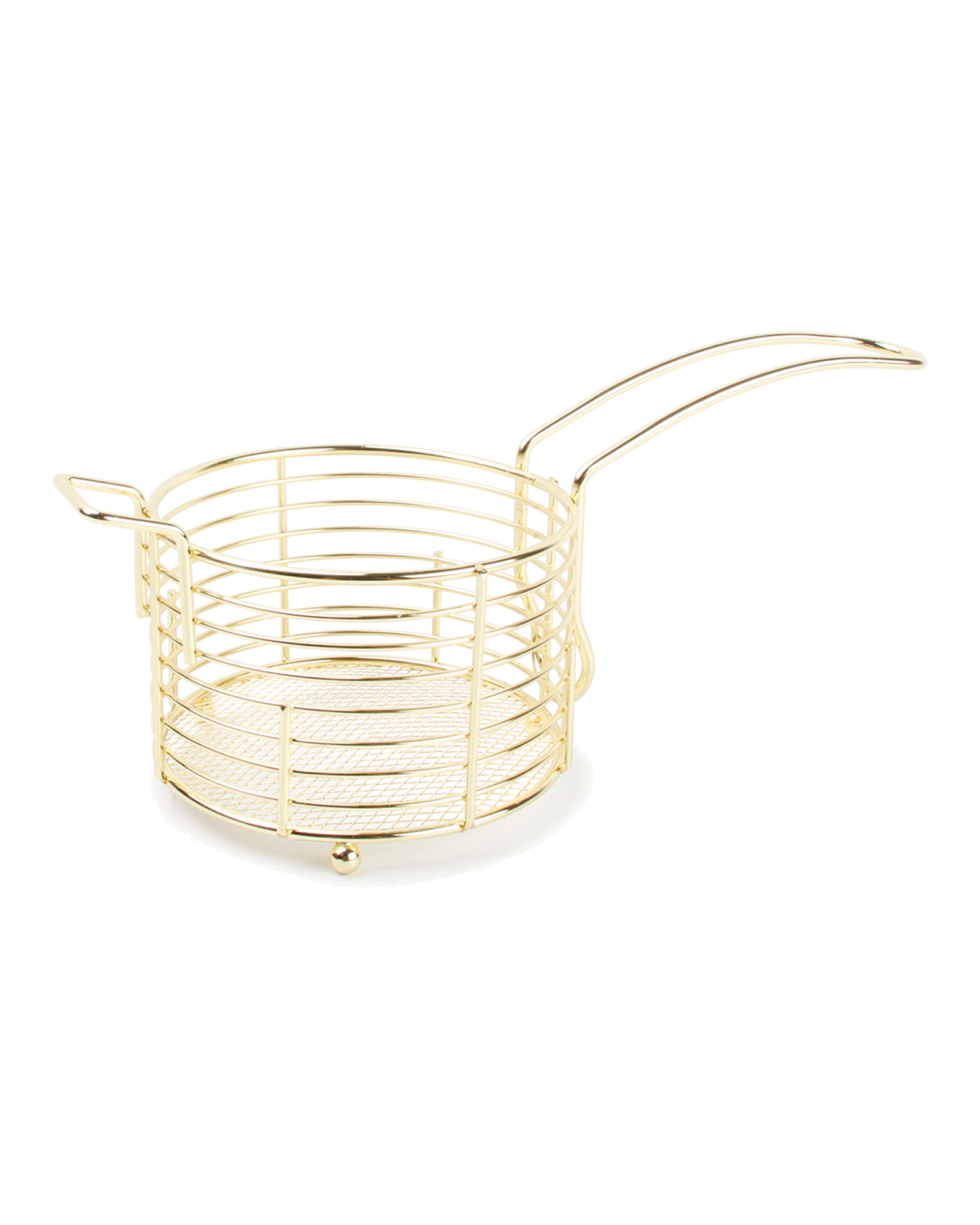 Wire Ware Pommes-Körbchen aus Metall, Gold, Ø 11 cm