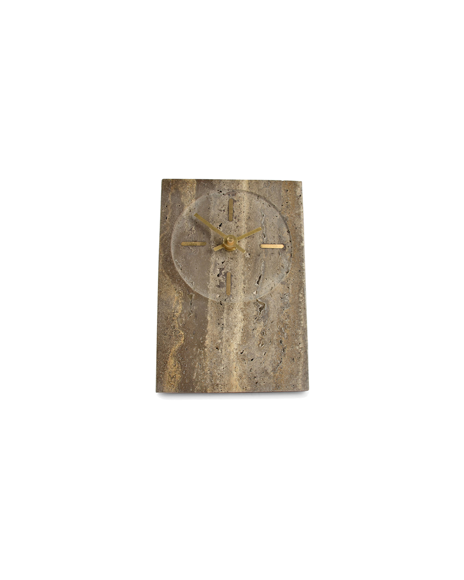 Zone Tischuhr, Travertin Grau, Ø 12 cm, H 18 cm, Ansicht 2