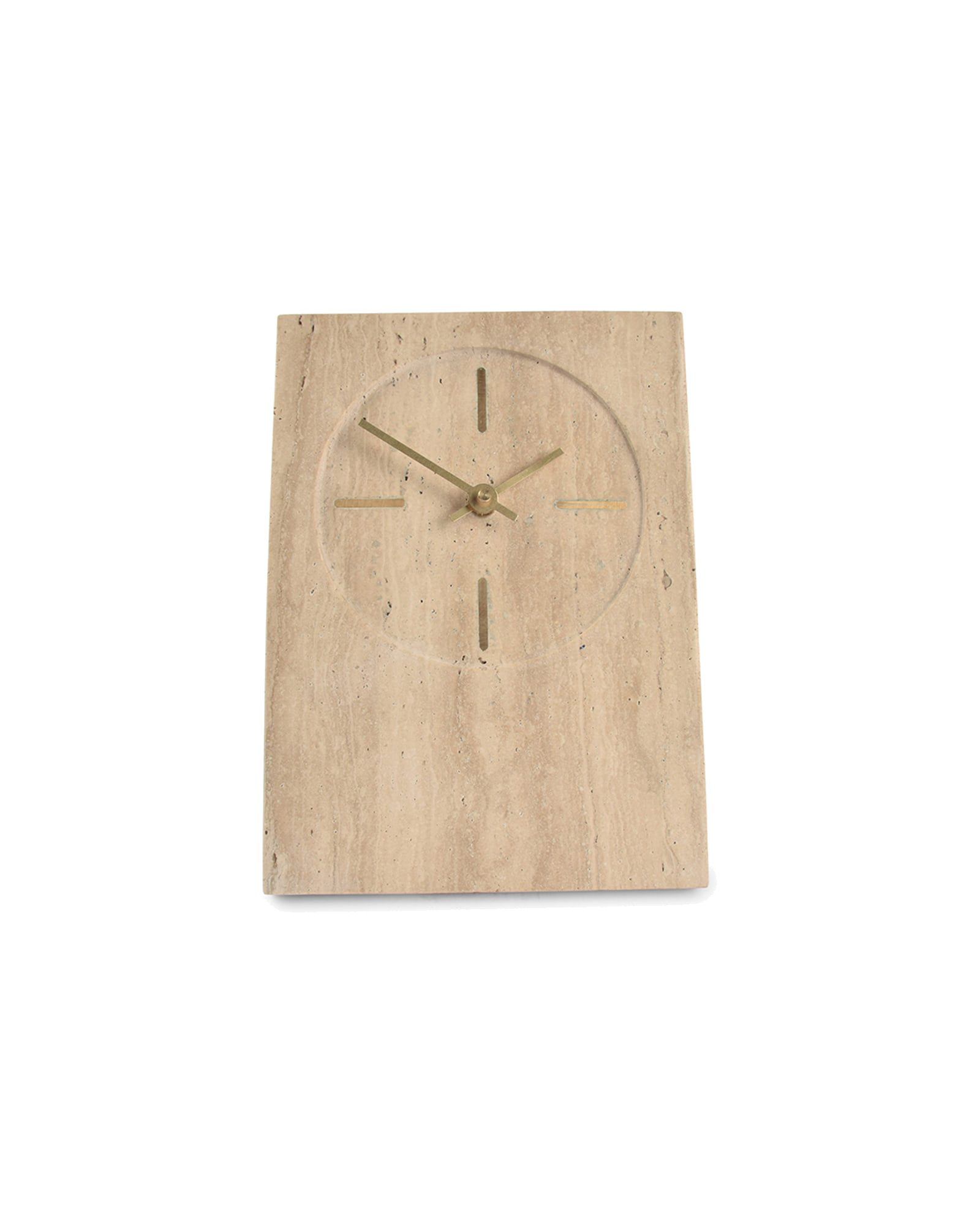 Zone Tischuhr, Travertin Beige, Ø 16 cm, H 23,5 cm, Ansicht 2